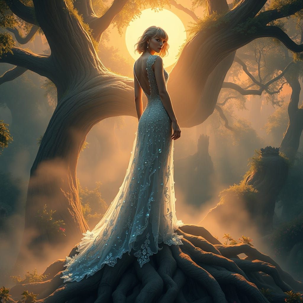 Taylor Swift in Enchanted Forest Dreamscape