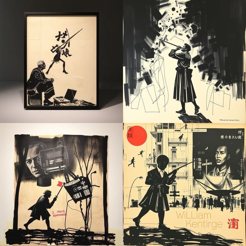 Dramatic Etching-Inspired Art Piece in Charcoal and Ink