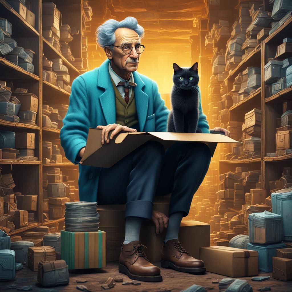 Schrödinger and the Cat: A Detailed Matte Painting