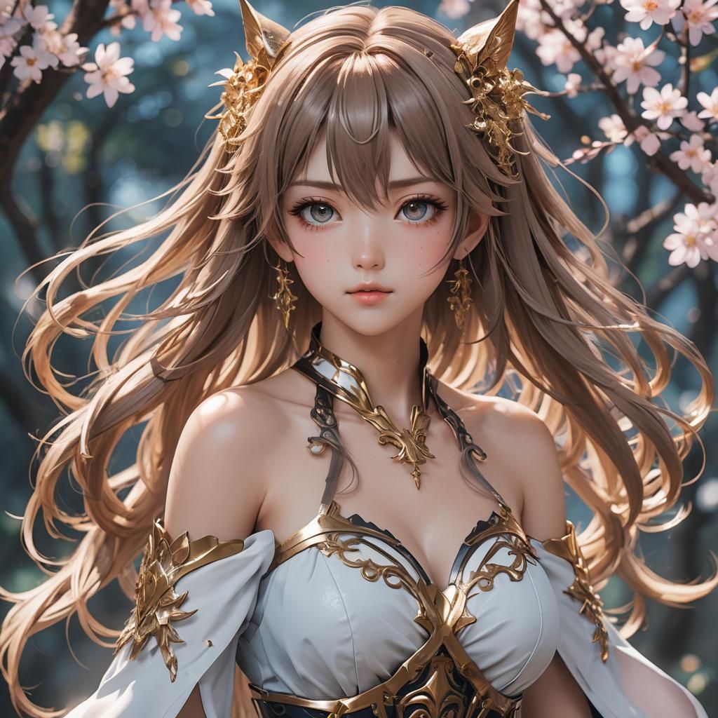 Detailed 3D Anime Character Inspired by WLOP