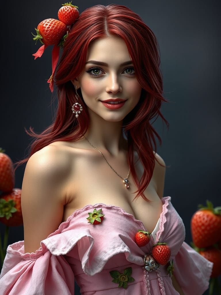 Strawberry Dress: Fantastical Matte Painting in Deep Color
