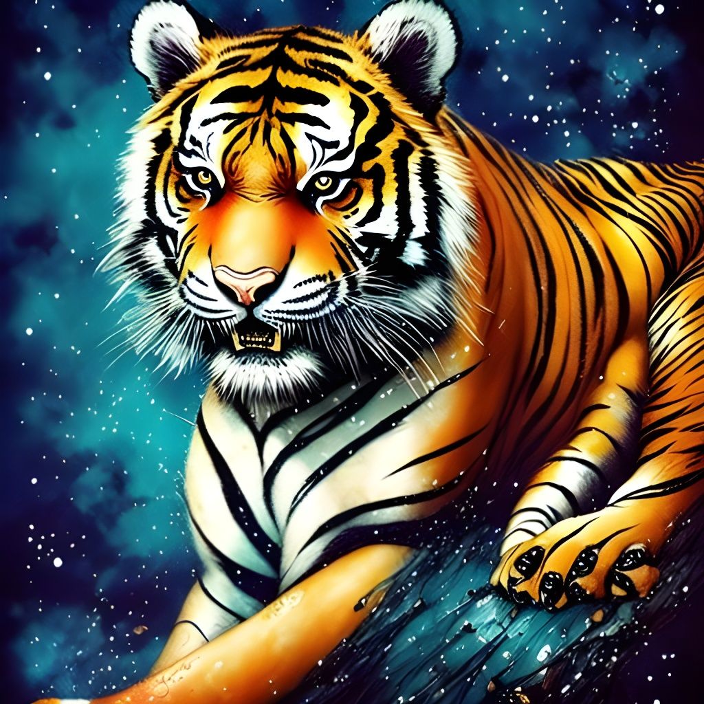 Cute Tiger Cub Fantasy Art by Minjae Lee