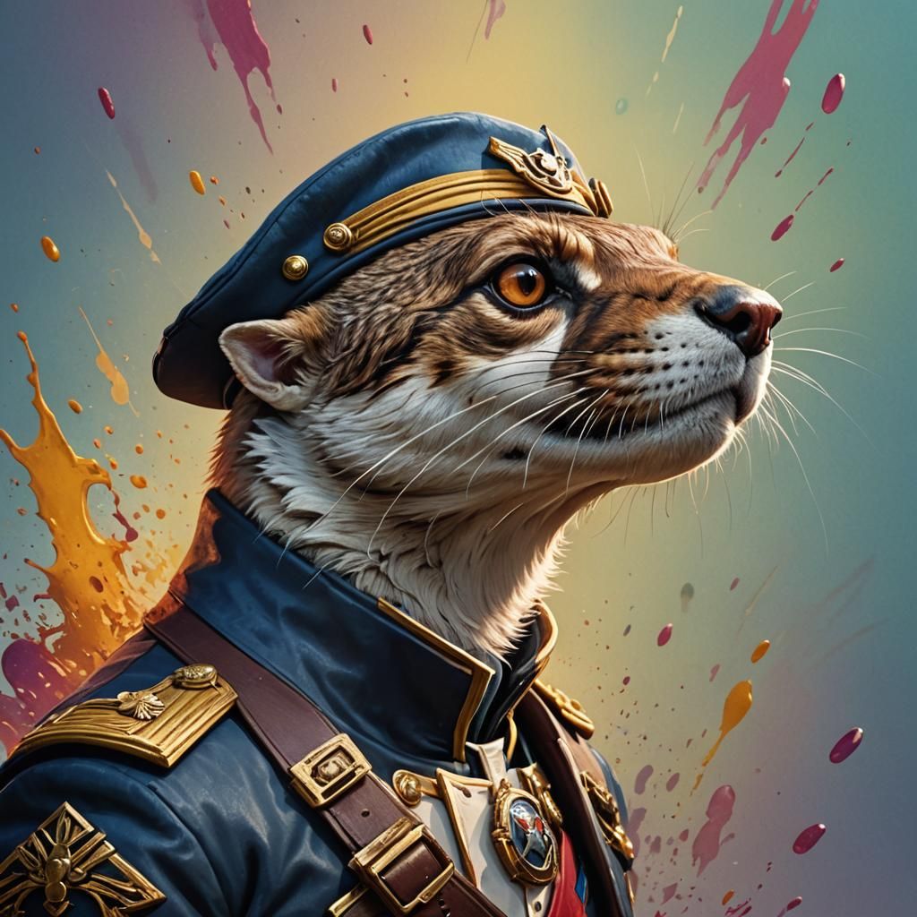 Hyperrealistic Captain Weasel Splash Art
