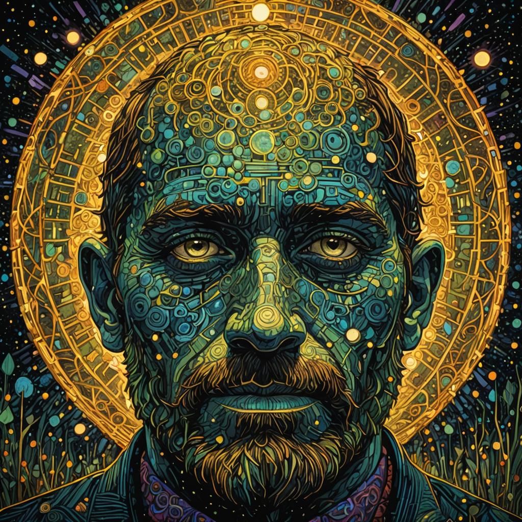 Luminous Portrait in Modern Surreal Style