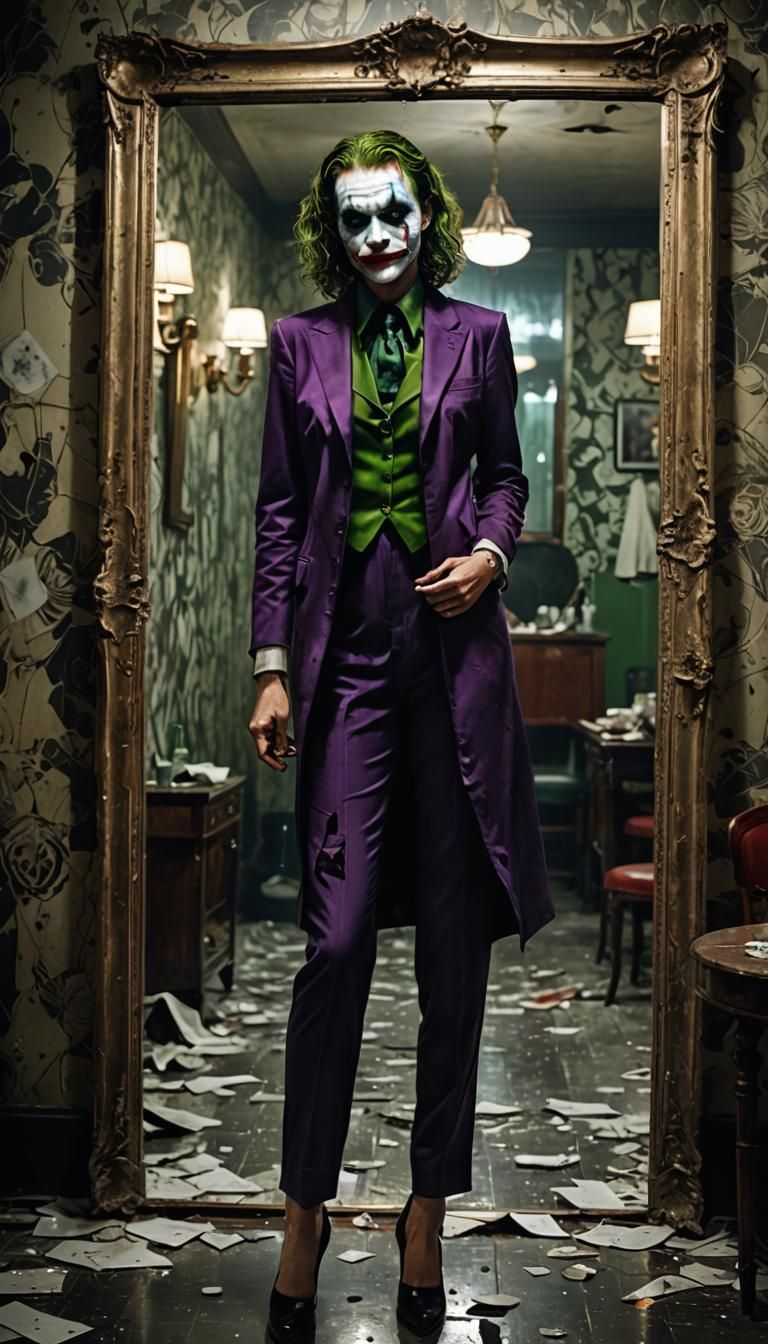 The Joker in the style of Hugh Heffner of Playboy