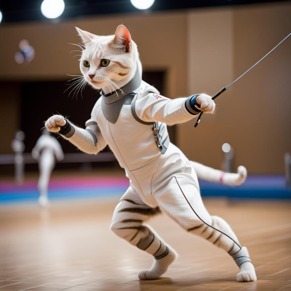 Cat Fencing at the Olympics: Professional Photography