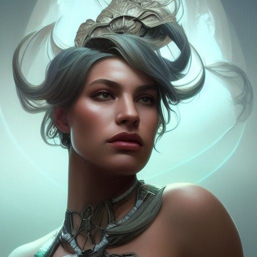 Libra Woman Portrait in Hyperdetailed Style