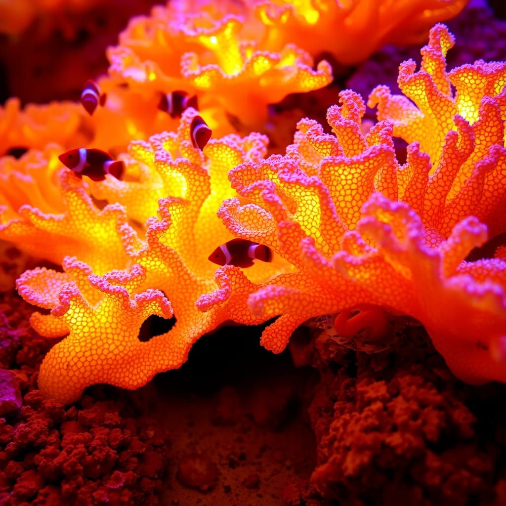 Glowing Coral Reef with Clownfish in Cinematic Style