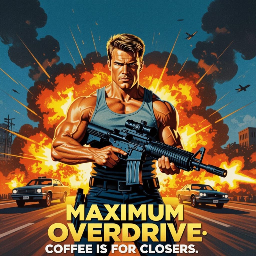 2000s Extreme Action Movie Poster: Maximum Overdrive