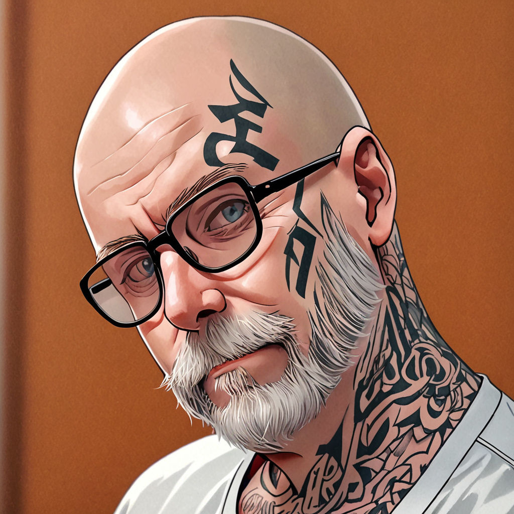 Tattooed Warrior in Close Up