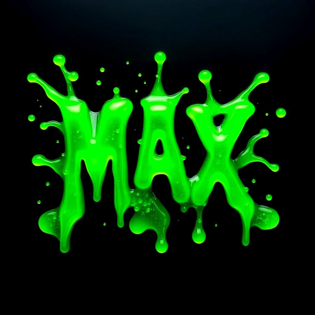 MAX: Dripping Green Jelly Slime Letters