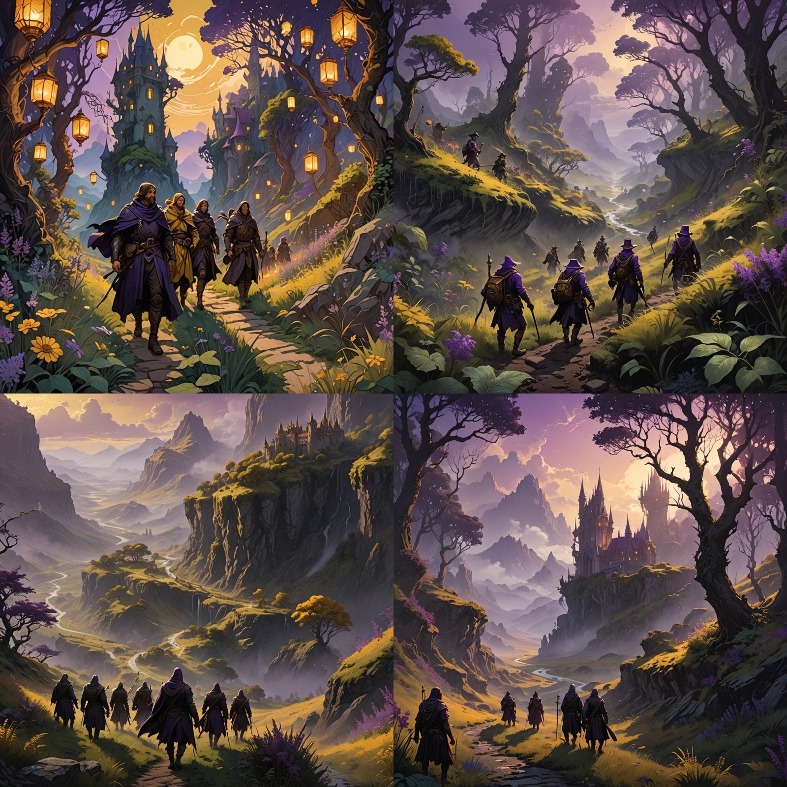 Fantasy Adventurers Journey Through Overgrown Valley