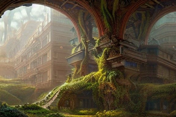 Forbidden Knowledge Library: Digital Painting