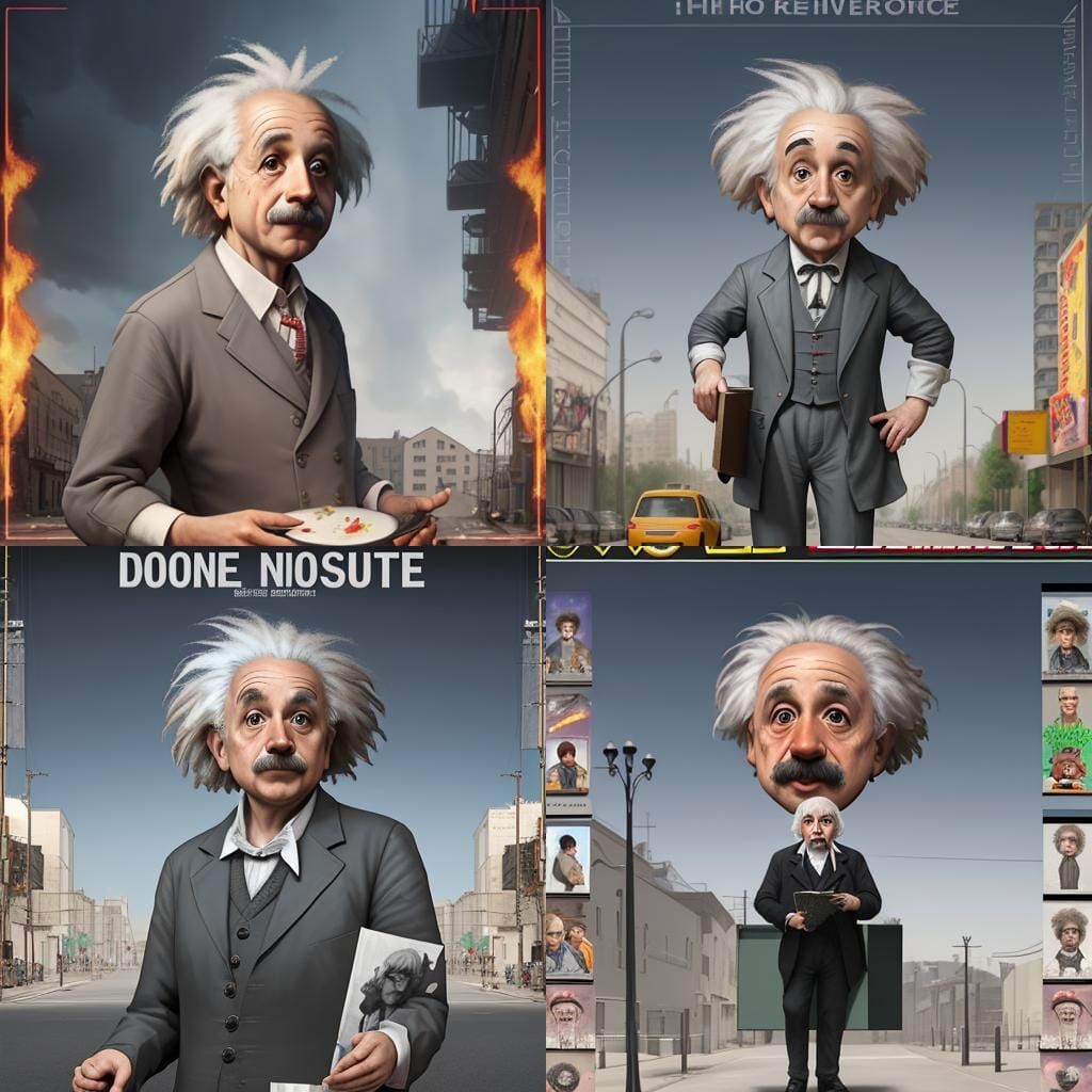 Einstein Cooking in Metaverse: Detailed Digital Street Art
