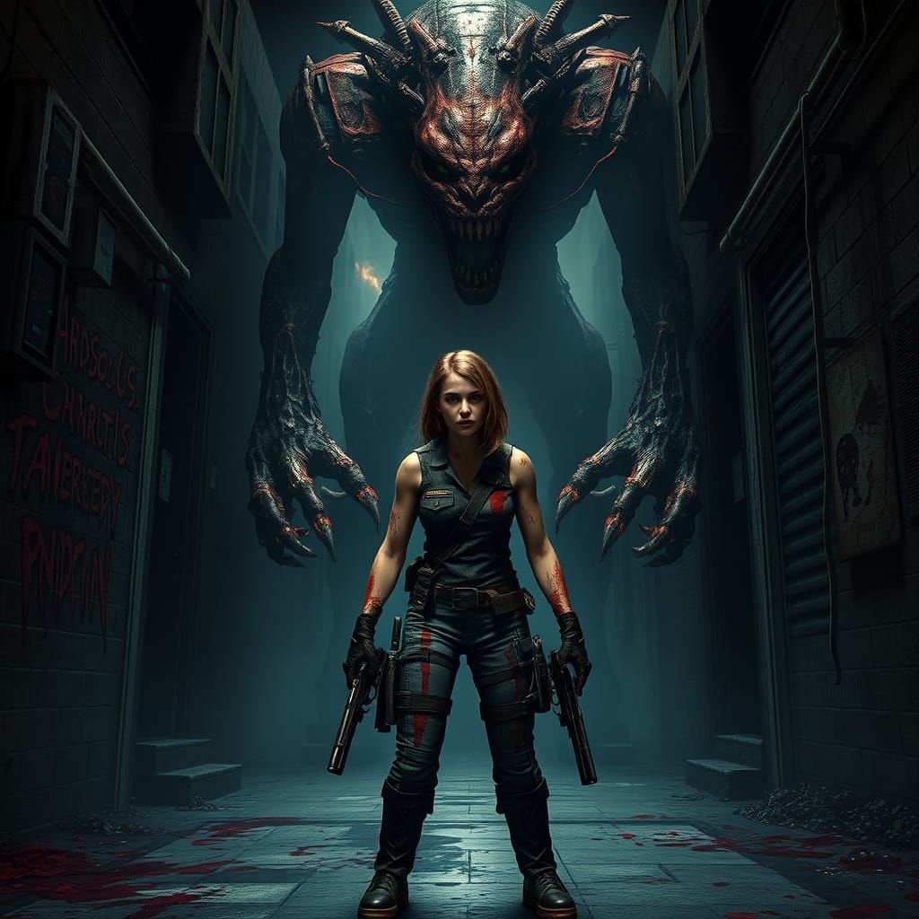 Horrific Scene of Jill Valentine Confronting Nemesis in a Da...