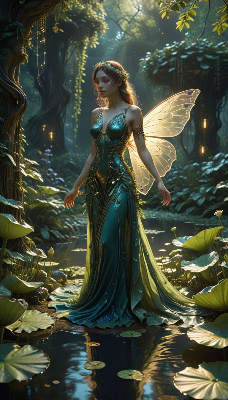 Enchanted Moonlit Pond Fairy