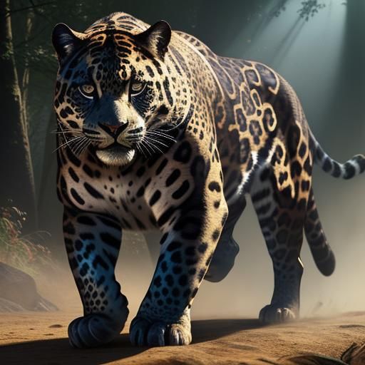 Detailed Black Jaguar in Golden Hour Lighting