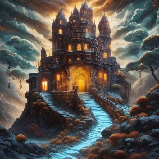 Magical Book Portal Reveals Castle and Dragon