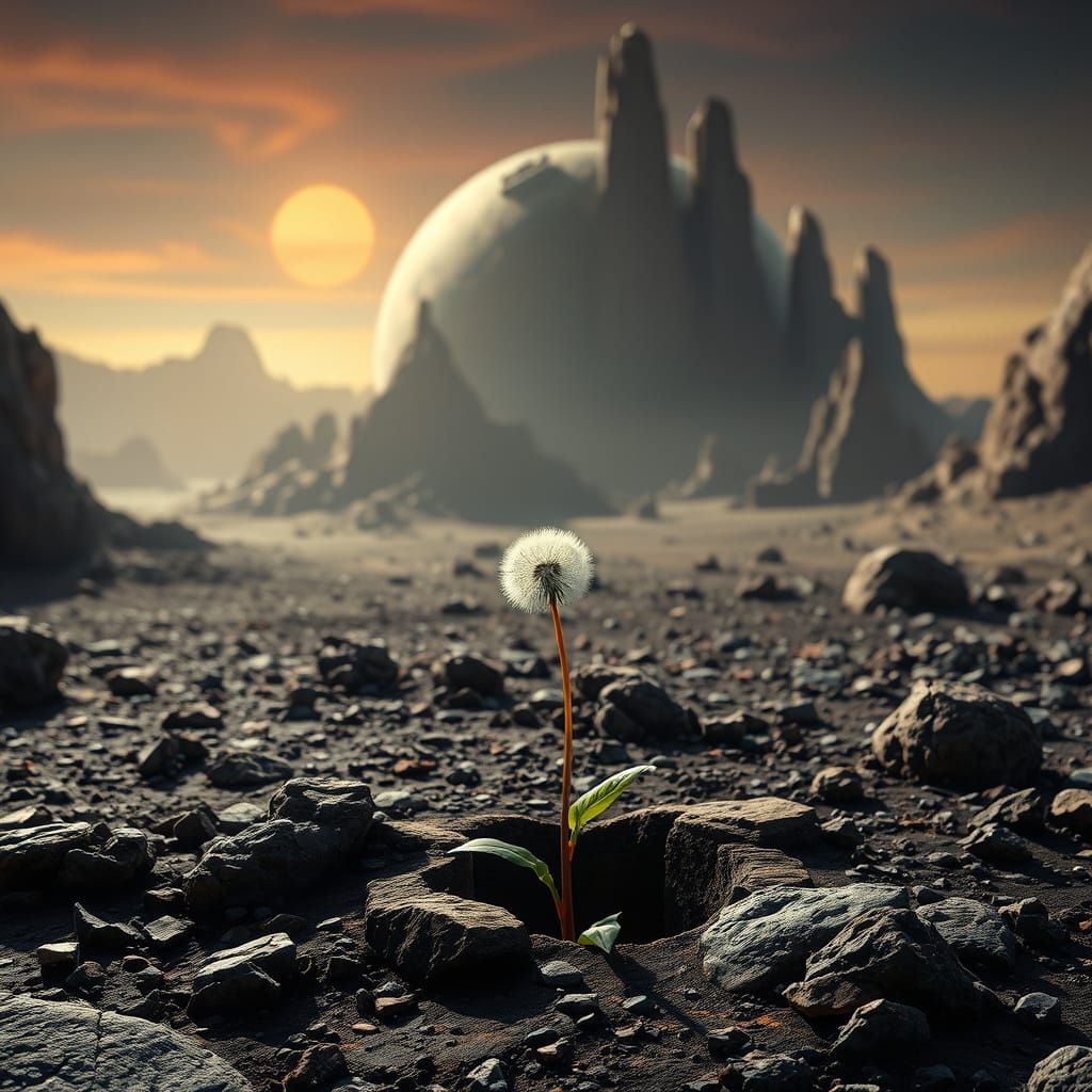 Dandelion on Alien Planet: Fantasy Concept Art