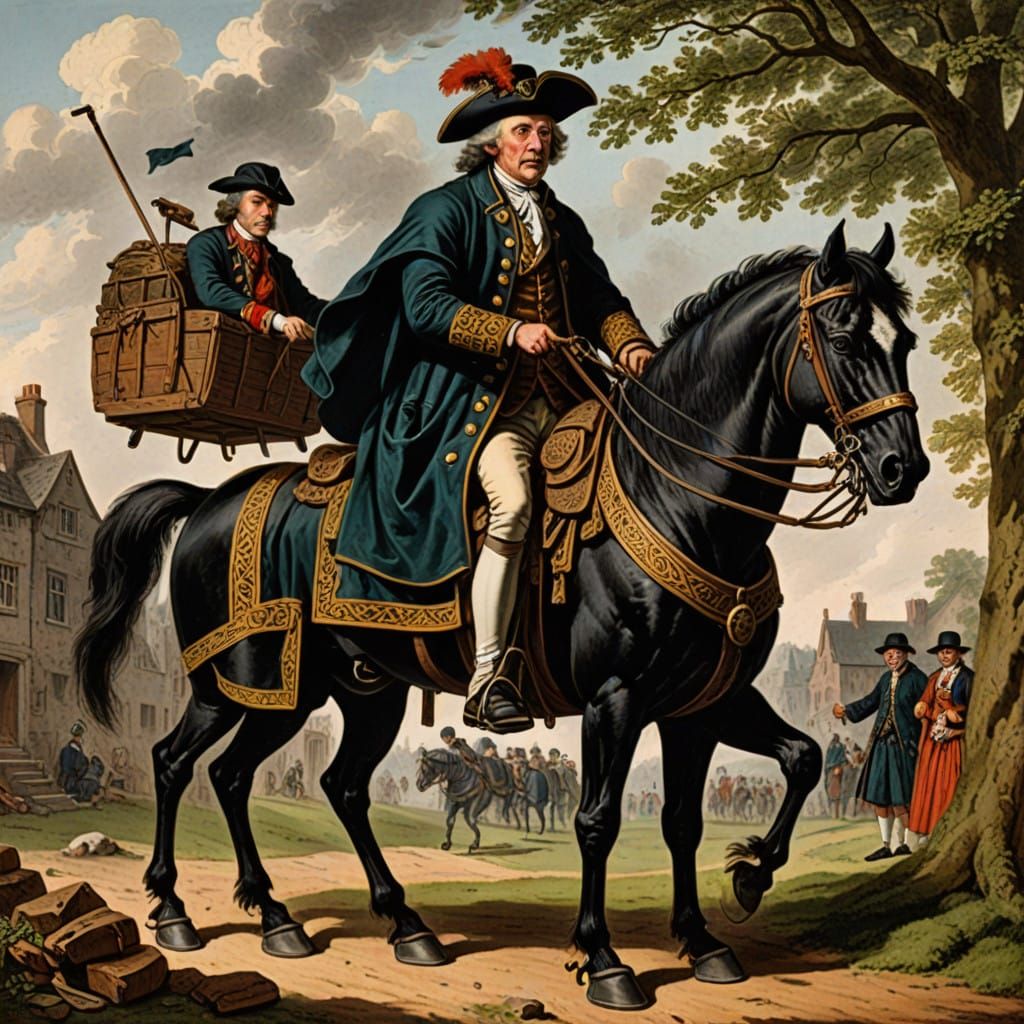 Mysterious 18th Century Celtic Death Coach with Headless Coa...