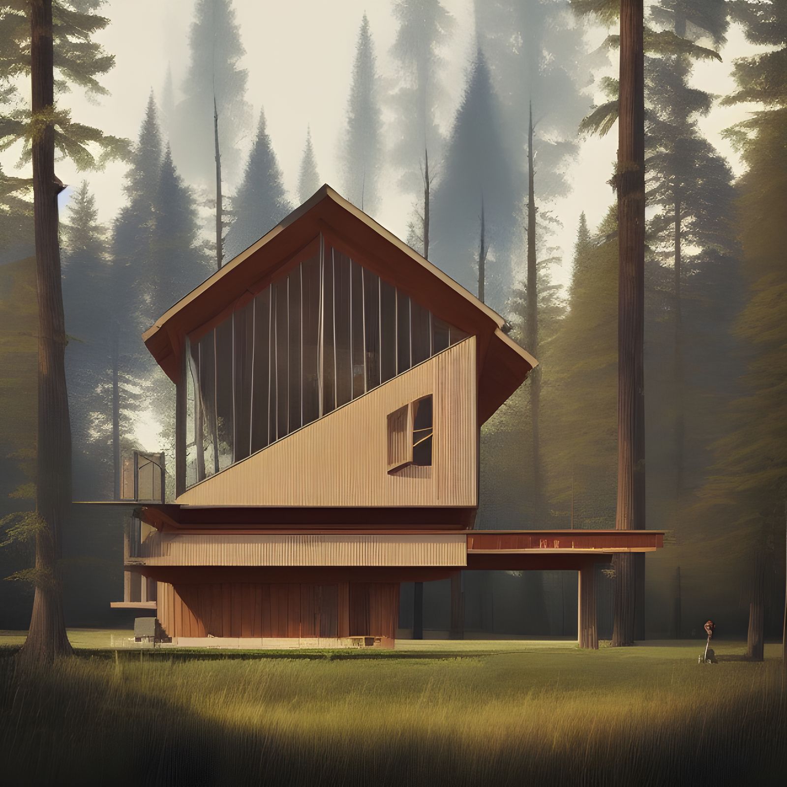 Sustainable Forest Residence in Retro-Futuristic Style