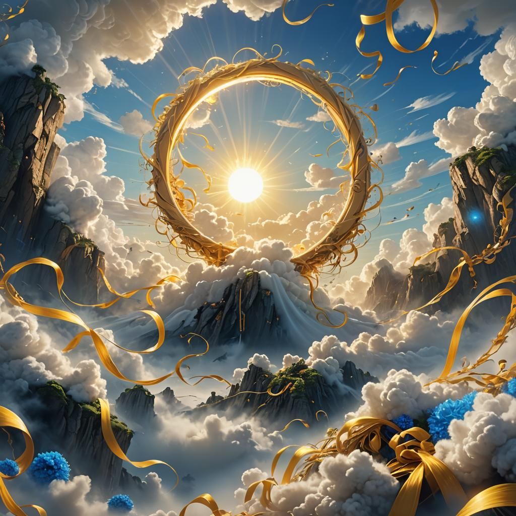 Sunshine Yellow Sun Wrapped in Ribbons