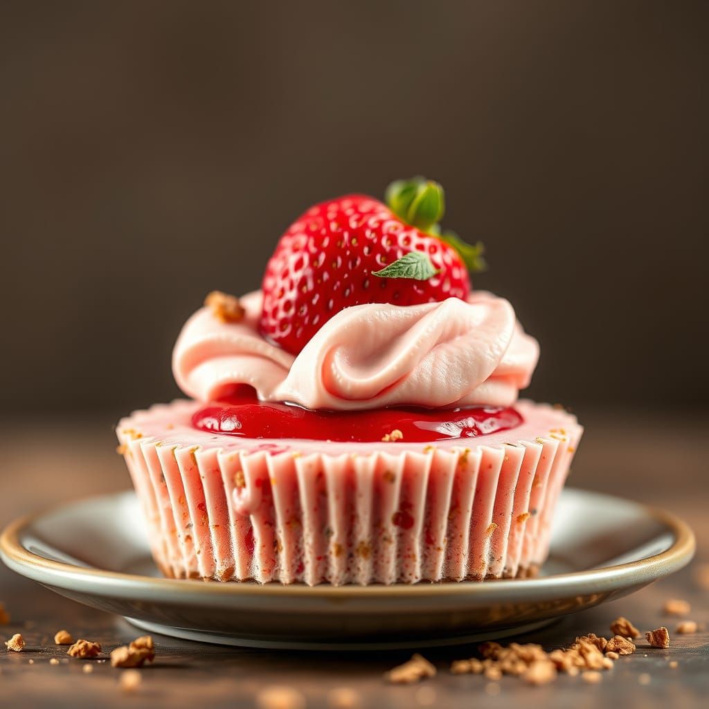 Photorealistic Pink Strawberry Cheesecake Reese Cup