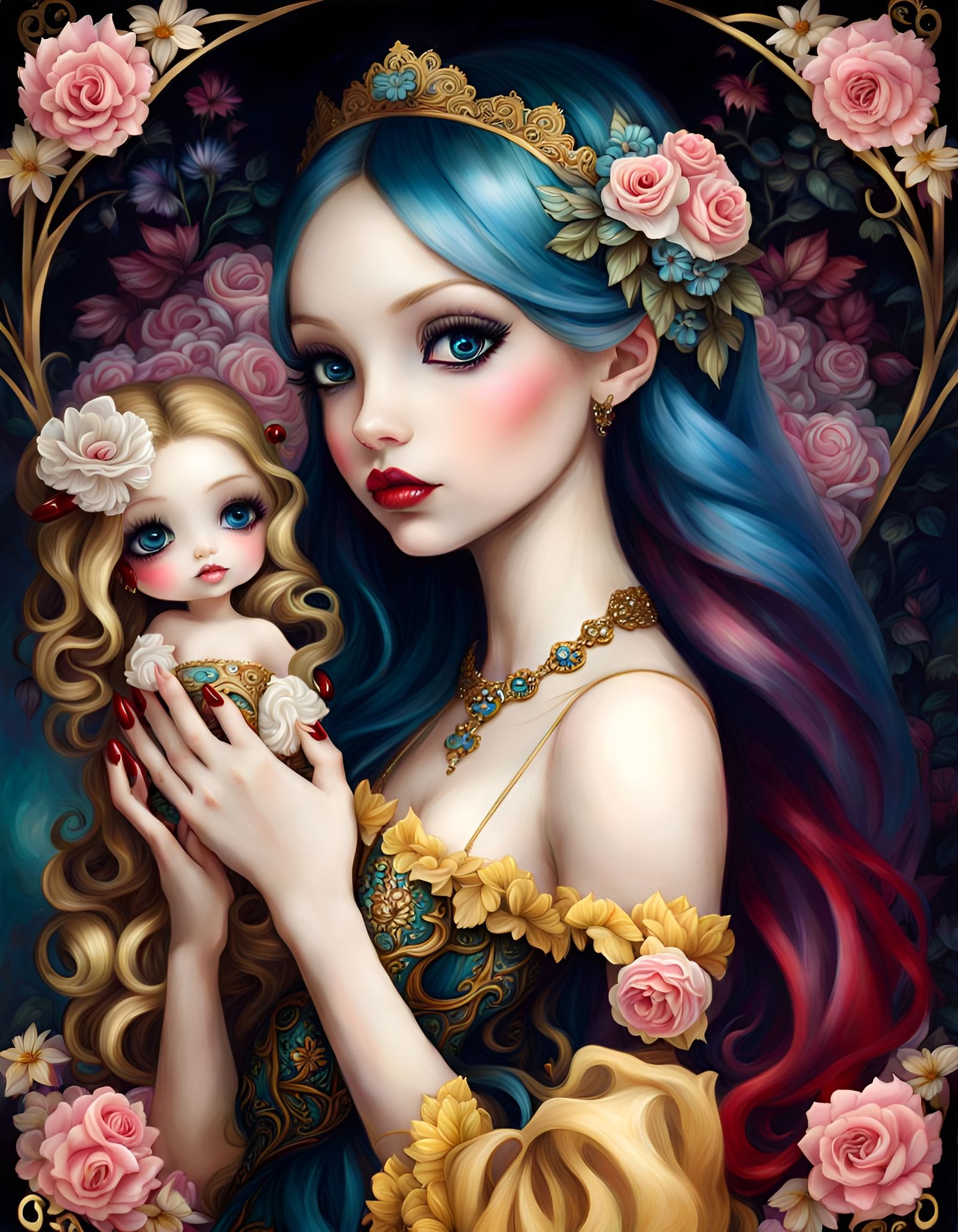 Cute Girl with a Doll