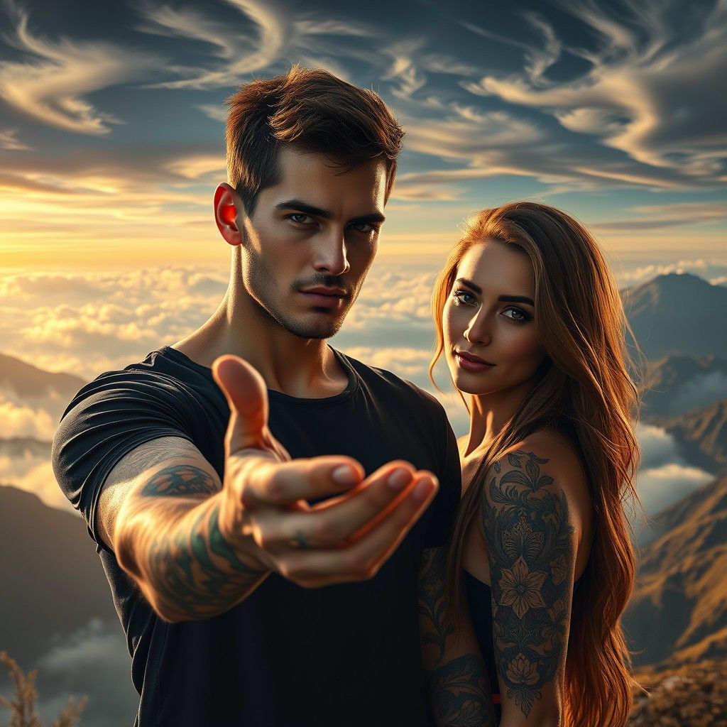 Romantic Portrait With Tattoos and Dramatic Lighting