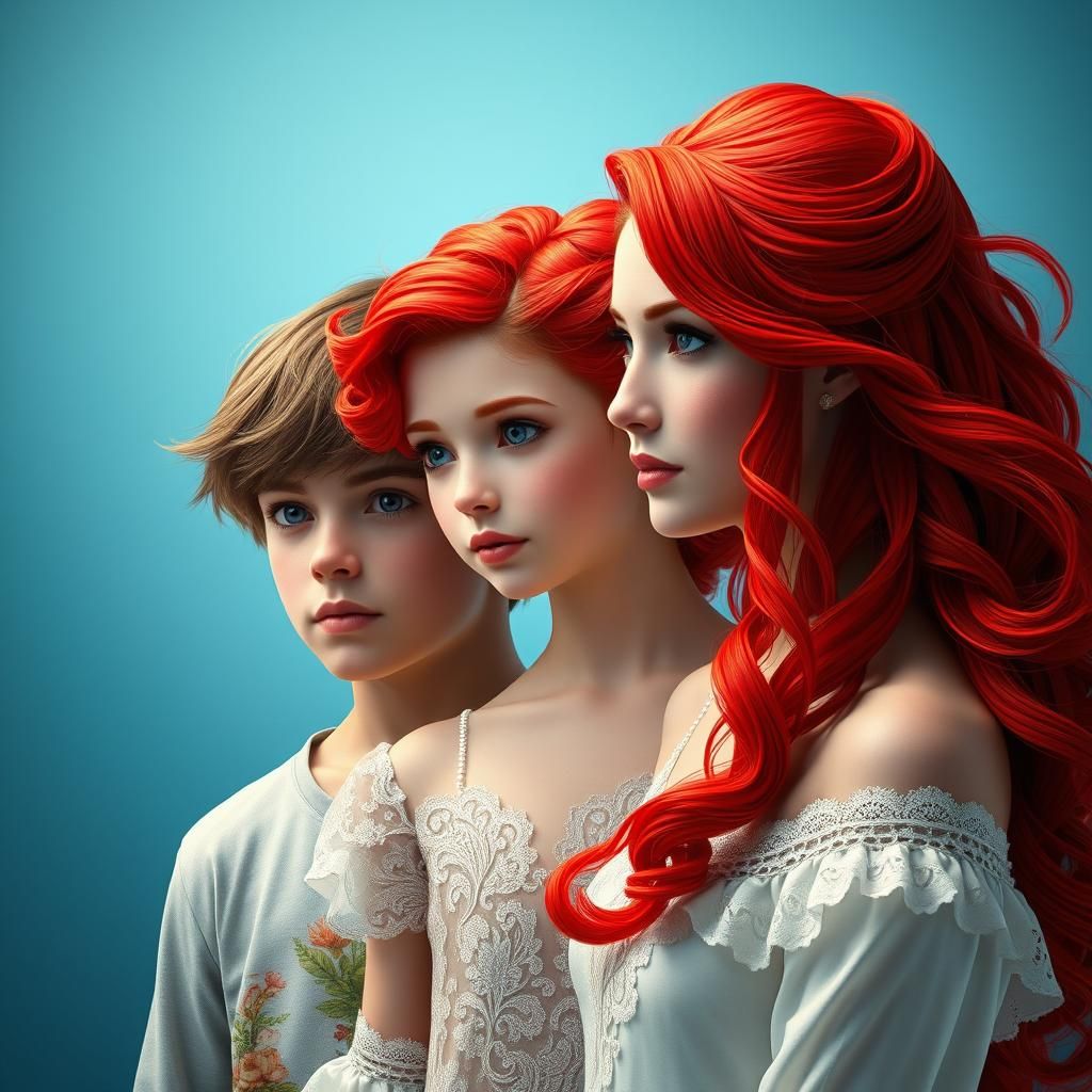 Elegant Family Portrait with Art Nouveau Sensibilities