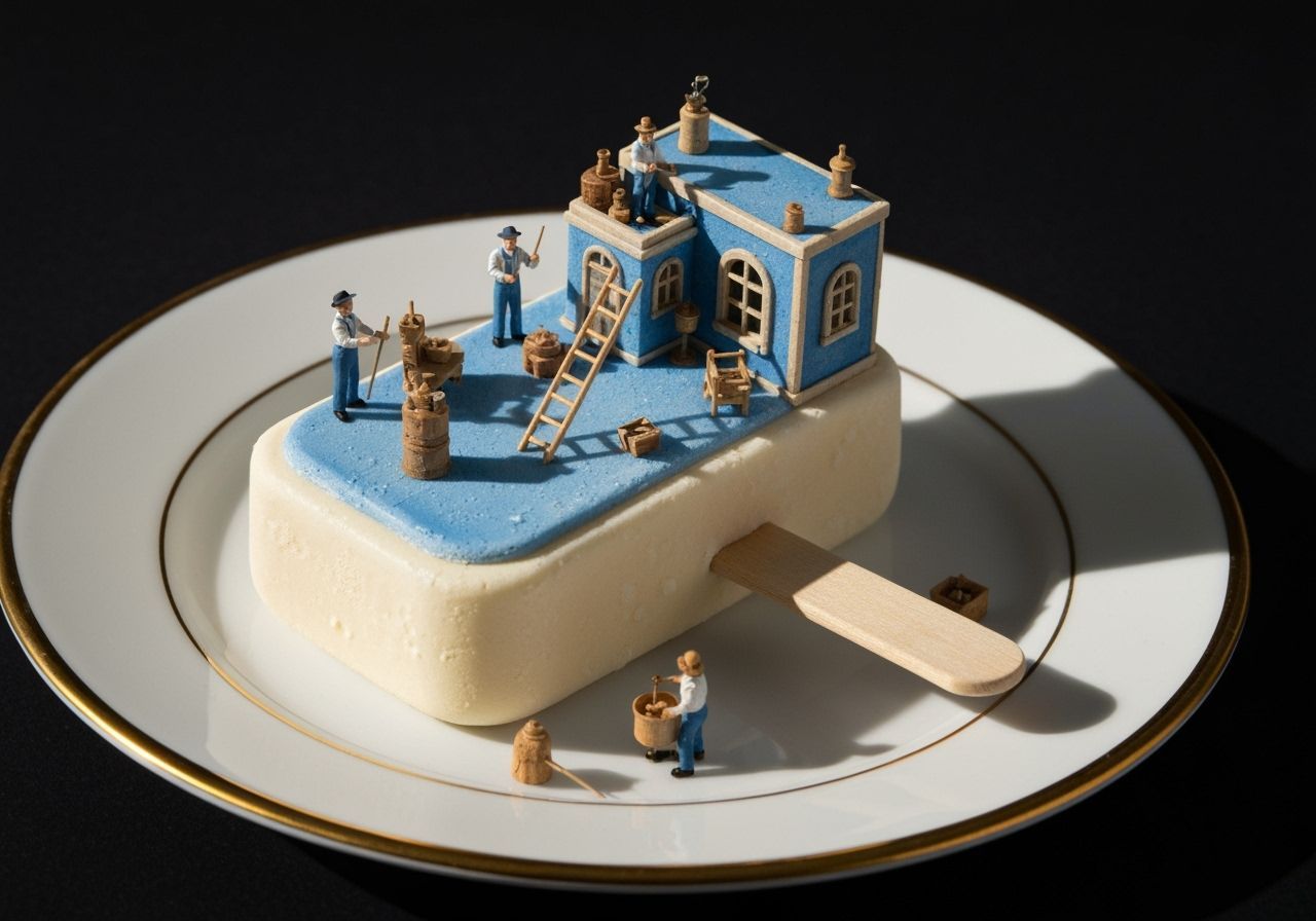 Miniature World on Popsicle with Gold Trim