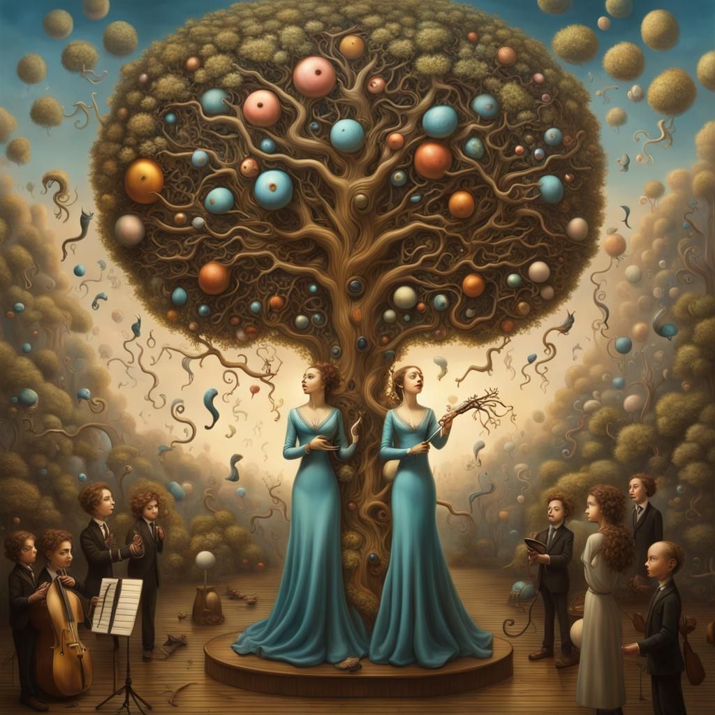 AI Singing Tree Language: Hyperrealist Surreal Dream