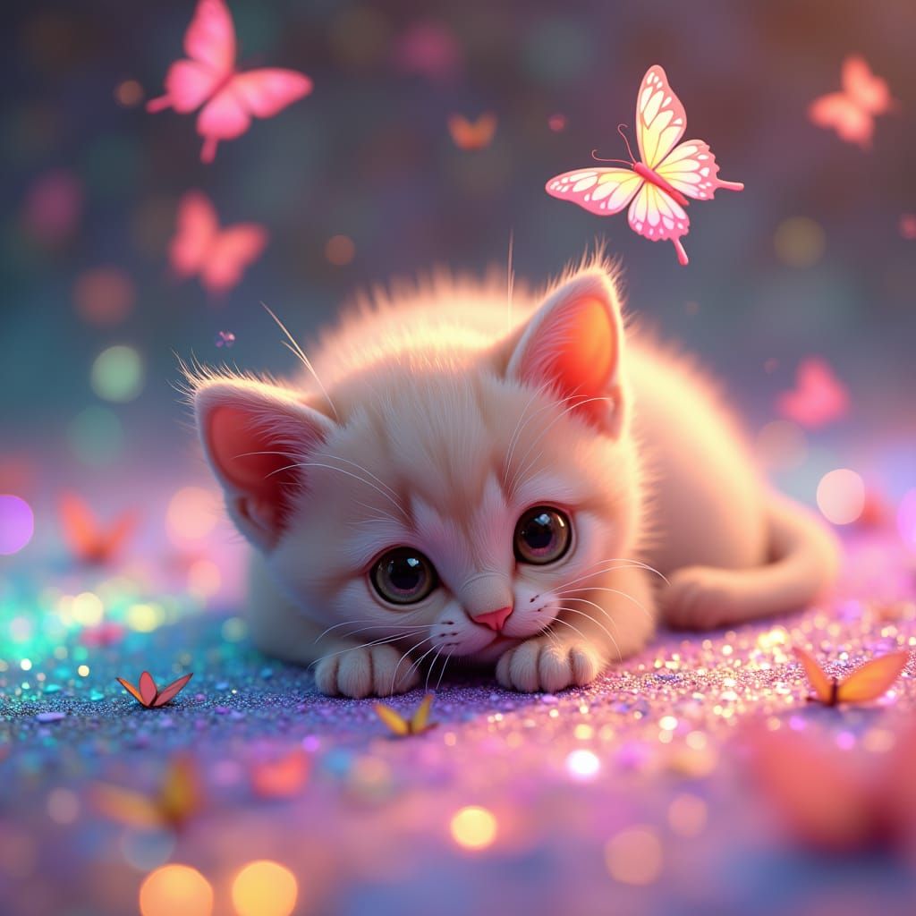cute animated kitten