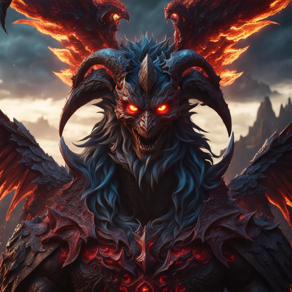 Angelic Demon Hunk in Detailed Matte Painting