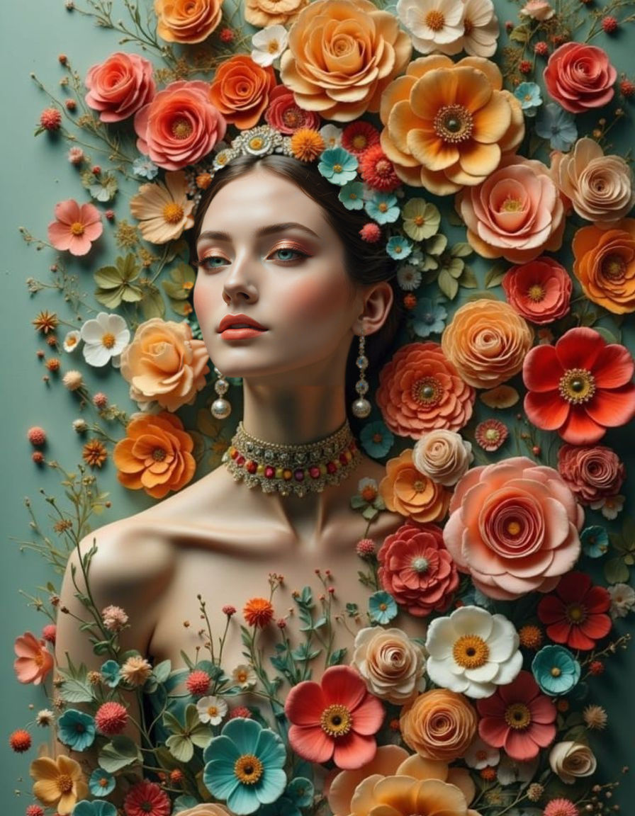 Ethereal Costume Jewelry in Vibrant Oil Paint Style