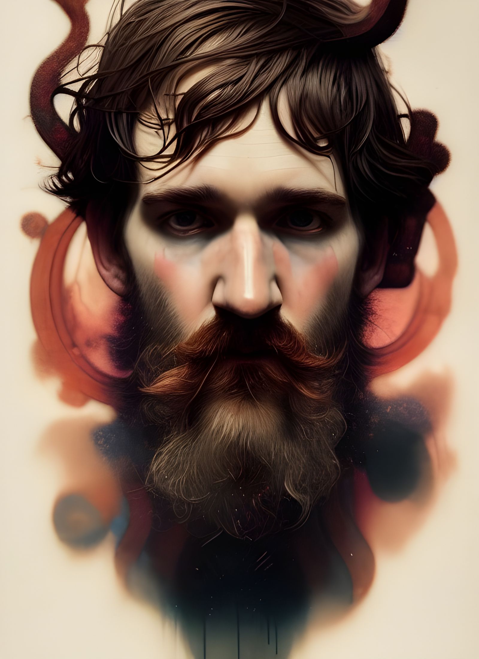 Bo Burnham Portrait in Cyberpunk Watercolor Style