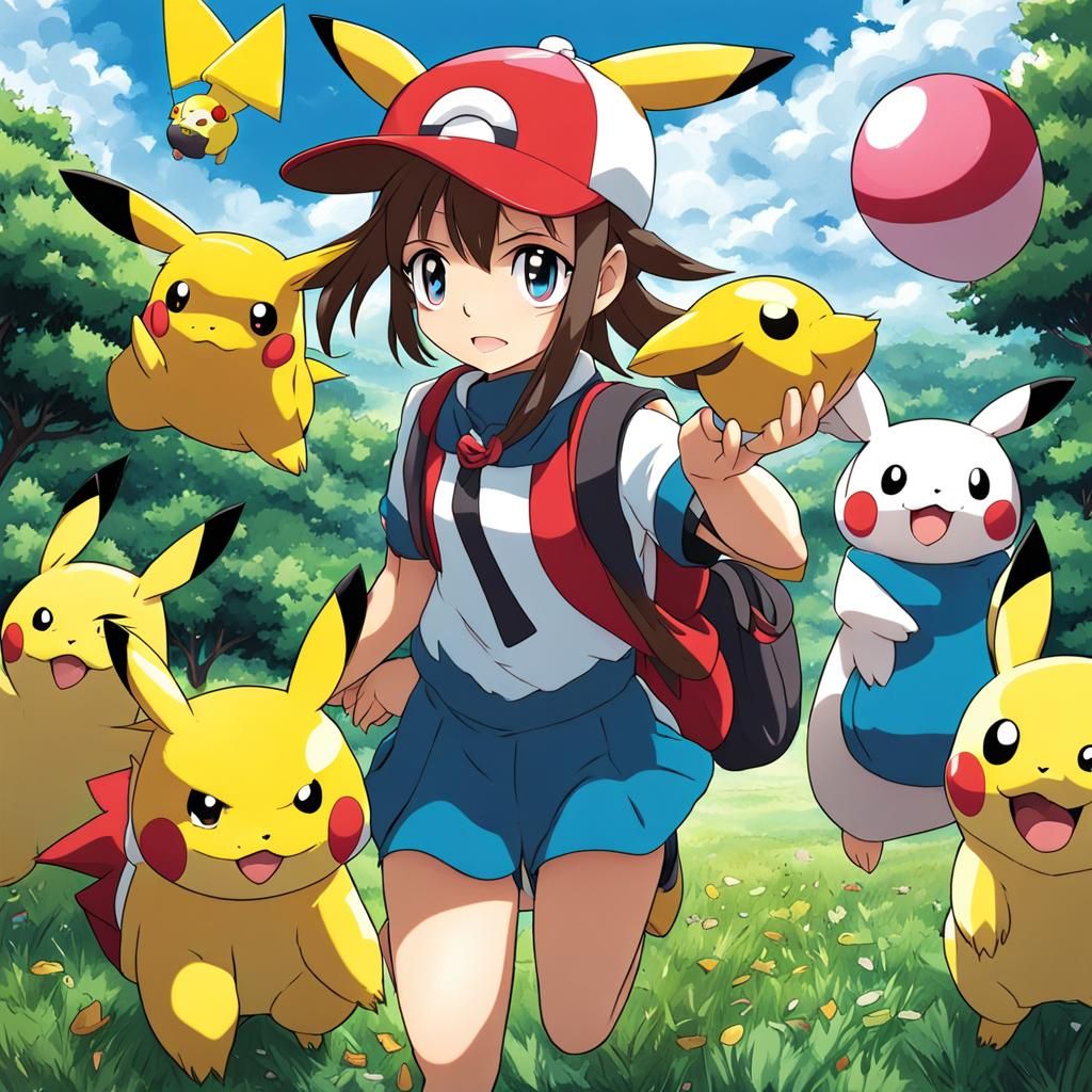 Pokemon Girl in Anime Key Visual Style