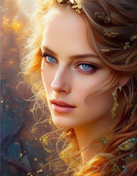 Princess Bride Portrait in Rococo Style