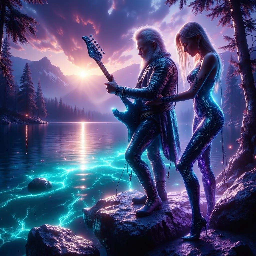 Bruce Dickinson Plays Guitar on Floating Stage