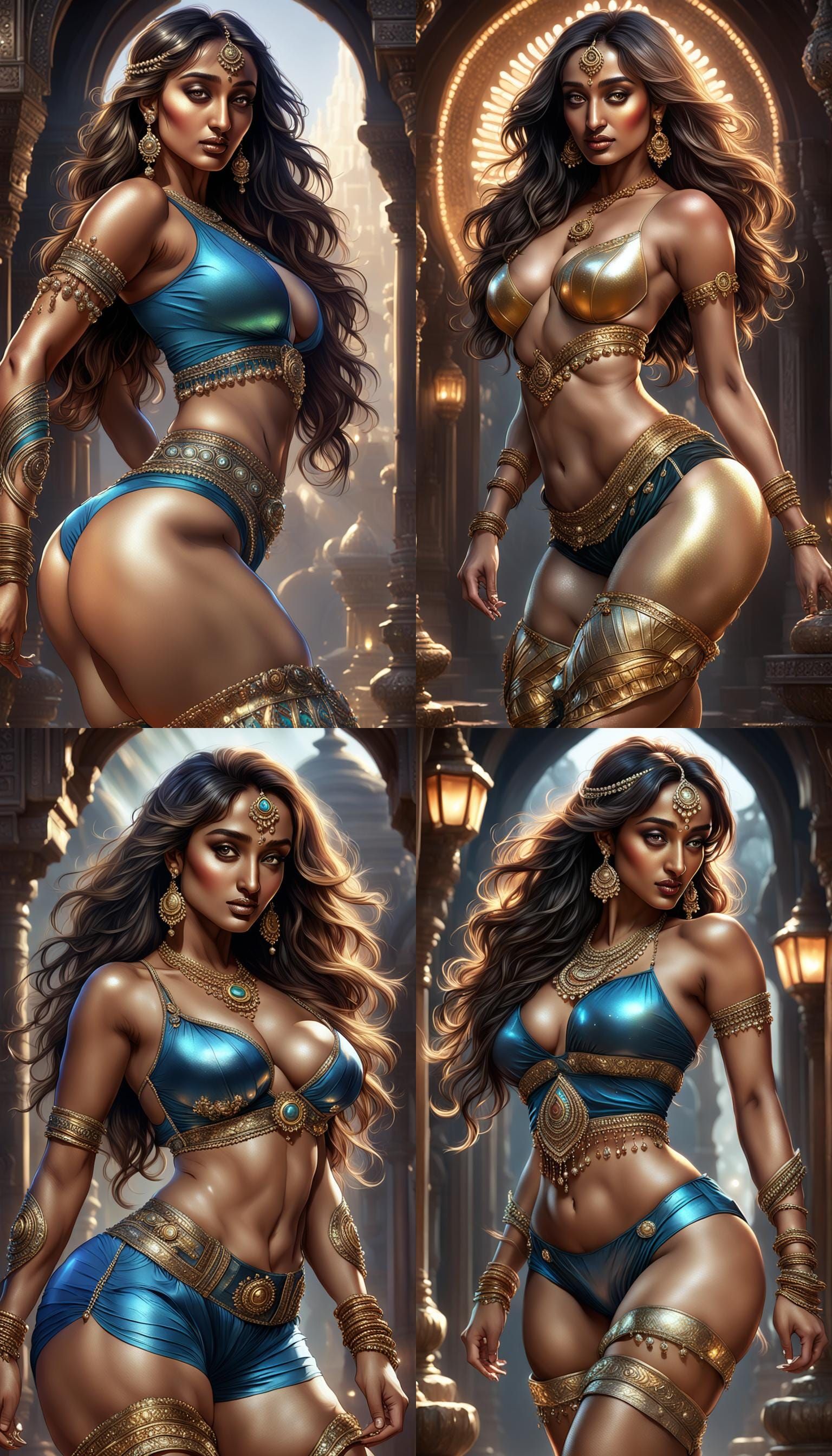 Curvy Indian Fantasy Figure in Dark Fantasy Concept Art