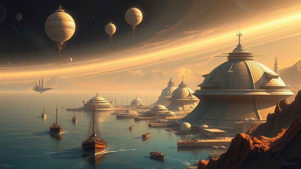 Exoplanet Spaceport: Ships and Strange Buildings