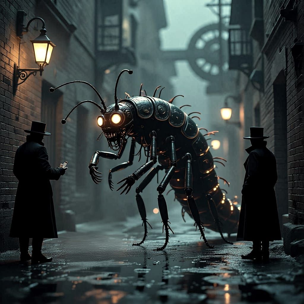 Centipede in Cool Sneakers Deals Drugs Steampunk Engine