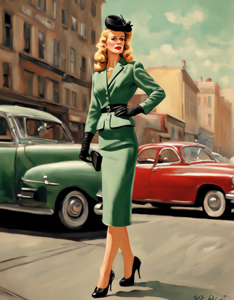Sultry 1950s Pin Up Girl in Gil Elvgren's Signature Style