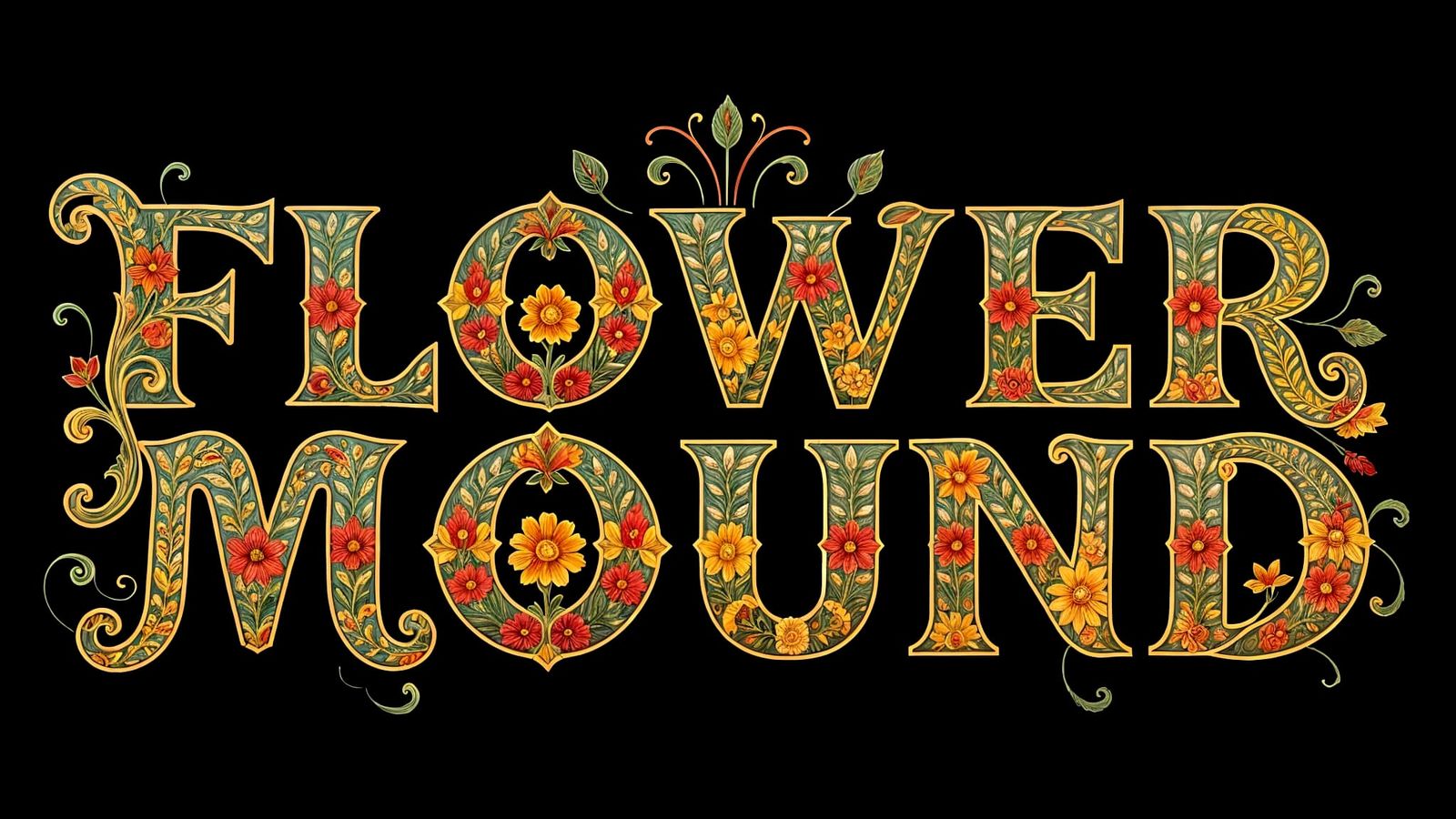 FLOWER MOUND in Colourful Qajar Art