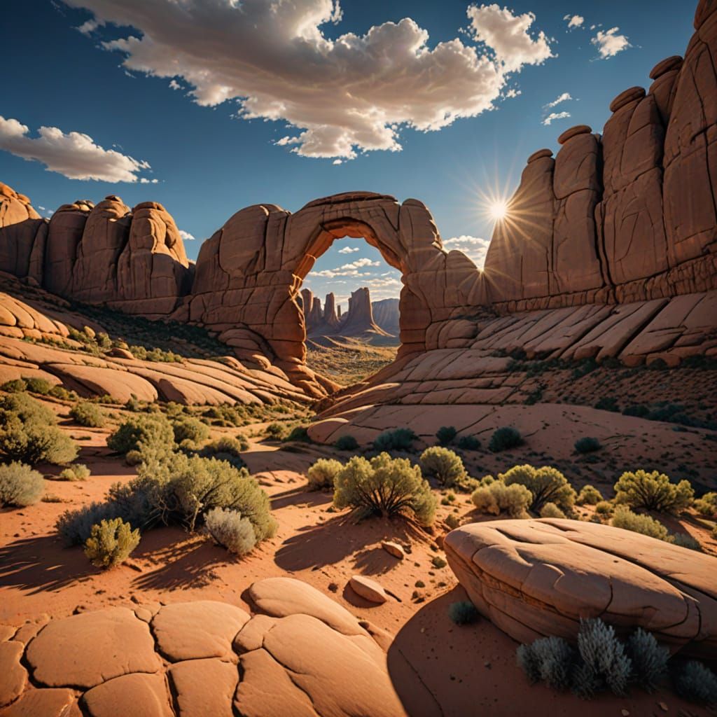 Arches National Park: Hyperrealistic Golden Hour Landscape