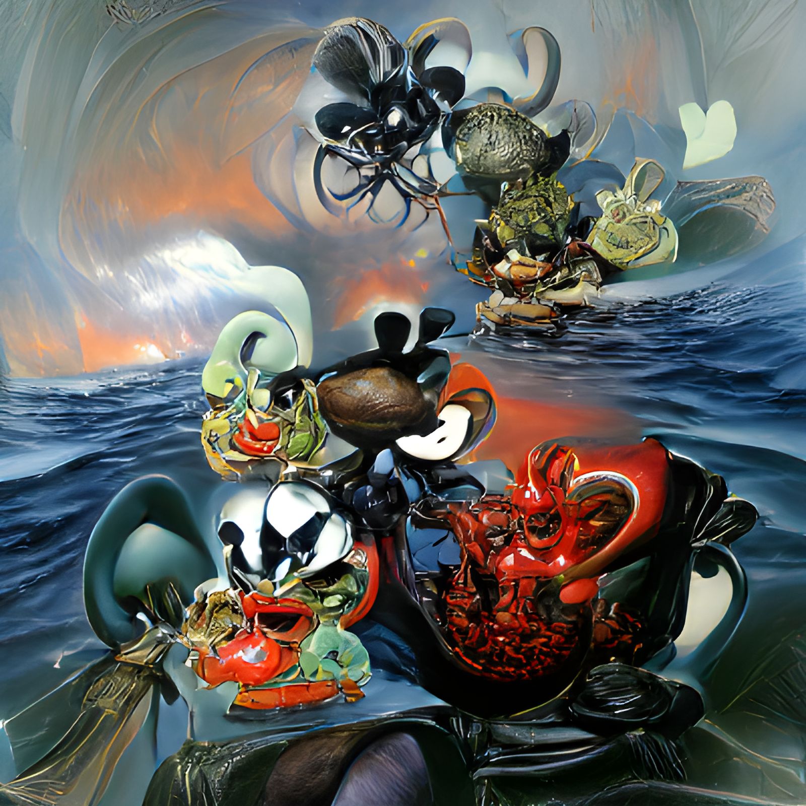 Surreal Cartoon Mashup in Underground Comix Style