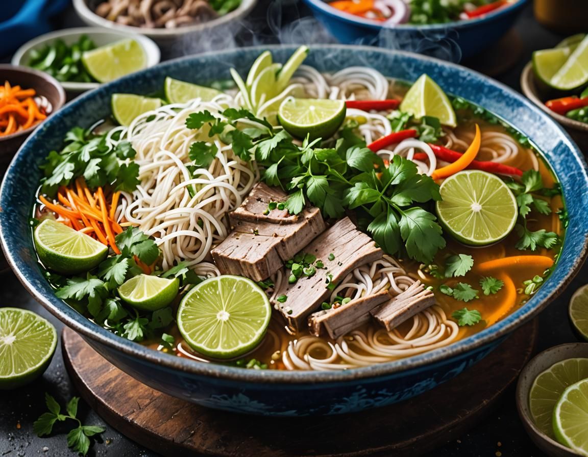 Vietnamese Pho: Vibrant Food Photography Inspired by Pop Art