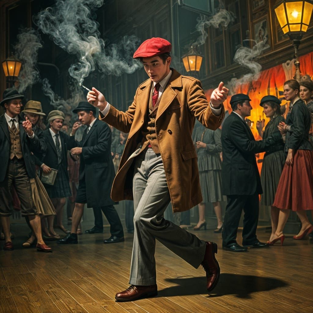 Gangly Youth Dances Charleston in Smoky Jazz Age Nightclub