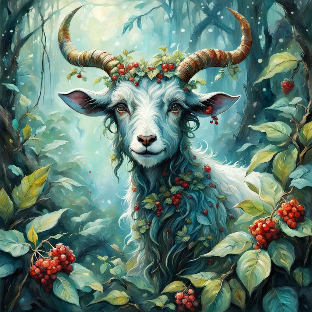 Adorable Faun in Jungle, Dmitry Kustanovich Style