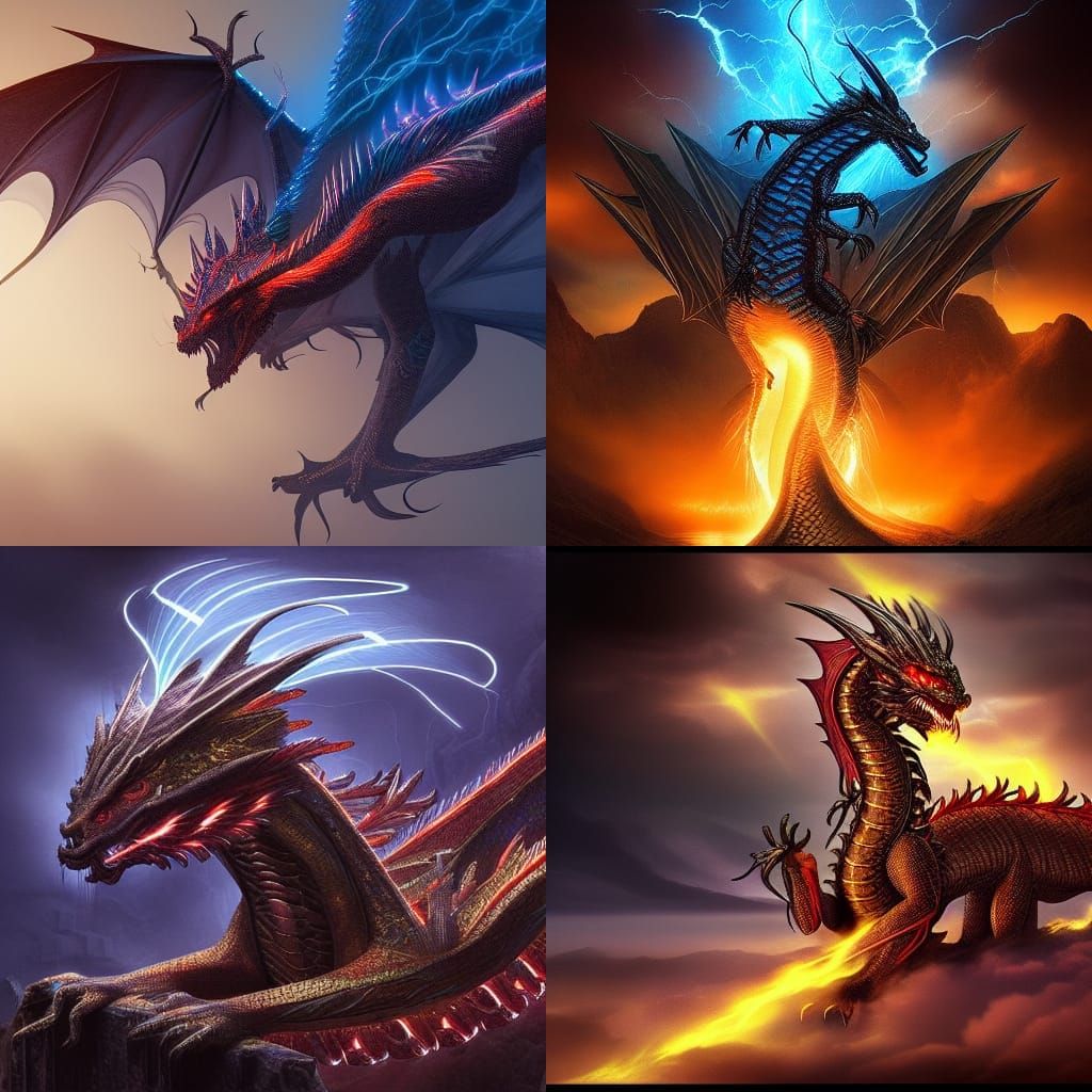 Electric Dragon Digital Matte Painting